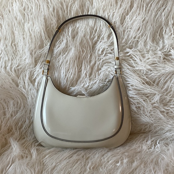 💎NWT💎 Tory Burch Robinson Spazzolato Crescent Shoulder Bag, Shea Butter - Picture 8 of 15